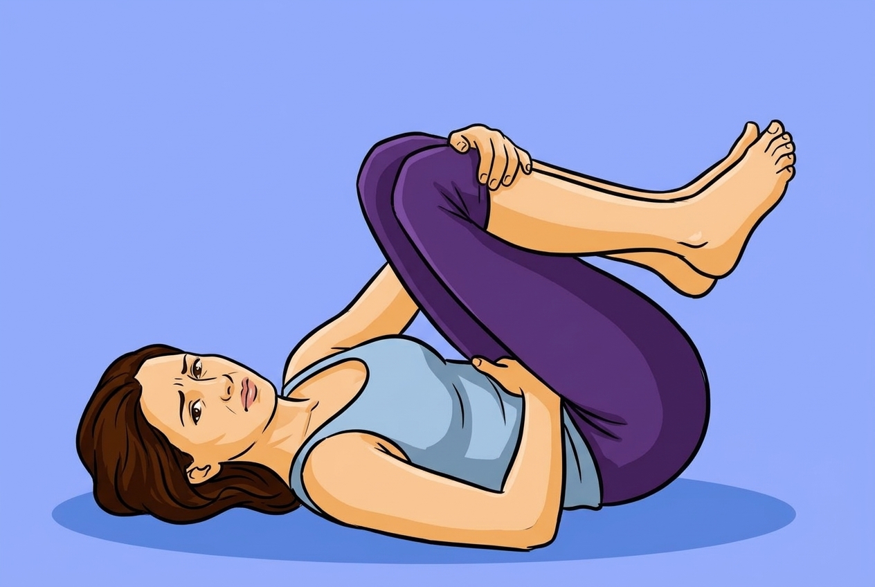 Mujer practicando yoga en una esterilla en una habitación luminosa